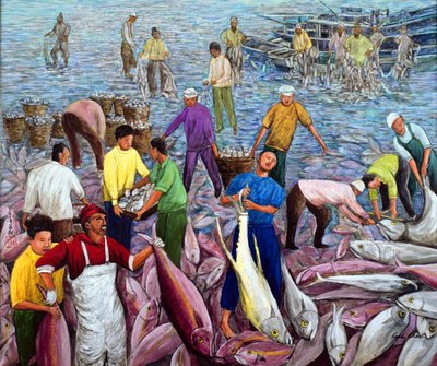 Bumper Harvest, 1994 (gouache på silke) av Komi Chen